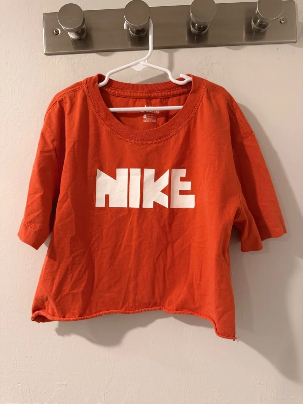 Nike Kids Orange Tee with White Logo